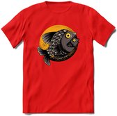 Vissen T-Shirt | Grappig Verjaardag Vis Hobby Cadeau Shirt | Dames - Heren - Unisex | Tshirt Hengelsport Kleding Kado - Rood - S