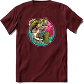 Vissen T-Shirt | Grappig Verjaardag Vis Hobby Cadeau Shirt | Dames - Heren - Unisex | Tshirt Hengelsport Kleding Kado - Burgundy - S