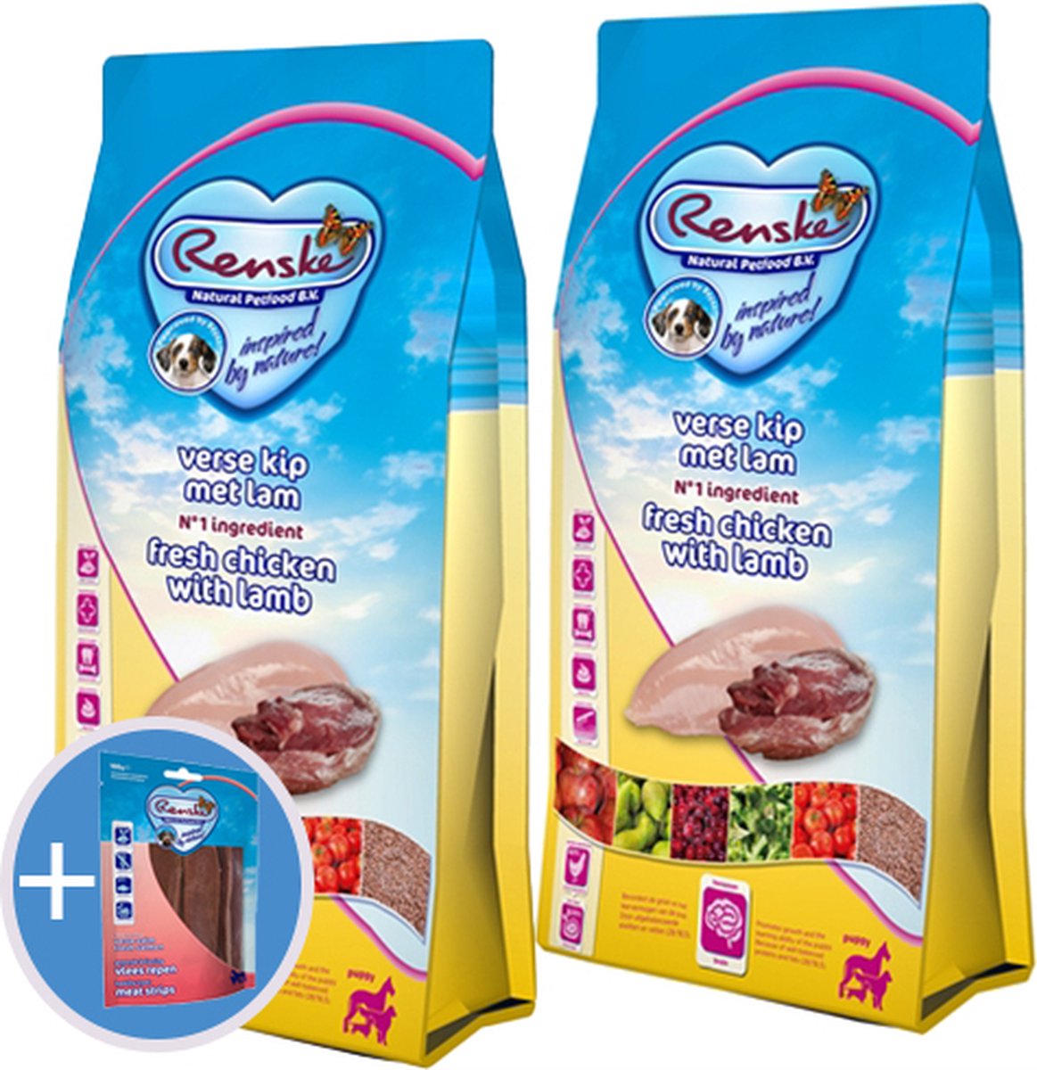 Renske super premium puppy kip / lam hondenvoer 2 x 12 kg