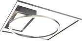 LED Plafondlamp - Plafondverlichting - Iona Dowino - 33W - Aanpasbare Kleur - Vierkant - Mat Nikkel - Aluminium