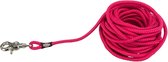 Trixie hondenriem sleeplijn rond met trigger snap haak fuchsia roze (10 MTRX0,6 CM)