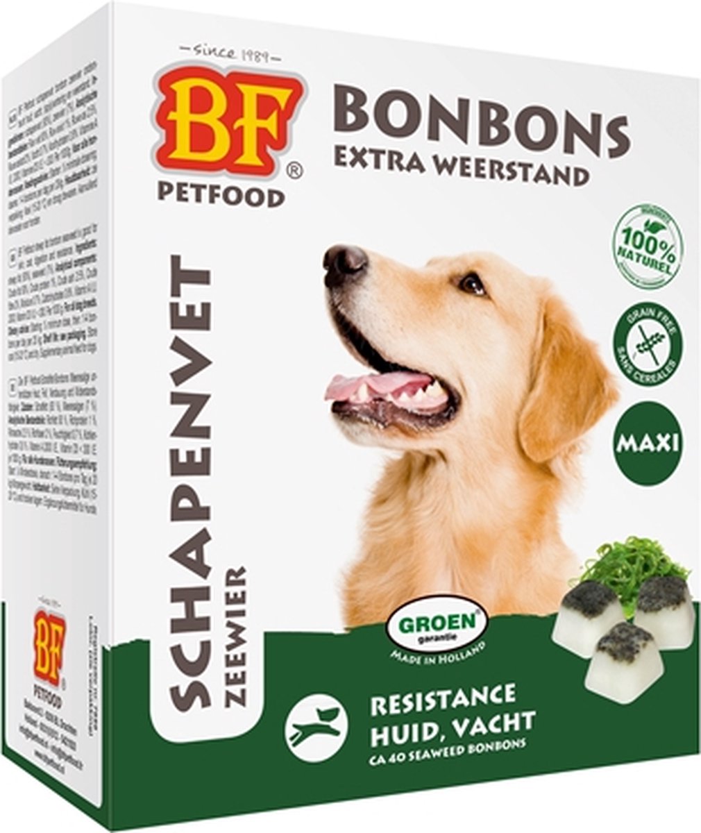 Biofood Schapenvet Maxi Bonbons Hondensnack - Zeewier - 40 Stuks