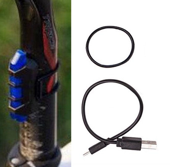 Fietsverlichting I Fietslicht I Fietslamp I Fiets Voorlicht I LED I USB Oplaadbaar I Blauw — afbeelding 3