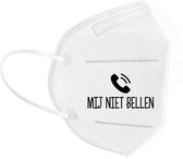 Mij niet bellen mondkapje | Martin Meiland | Chanteau Meiland | Wijnen | gezeik | grappig | gezichtsmasker | bescherming | bedrukt | logo | Wit mondmasker van katoen, uitwasbaar &