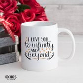 I love you to infinity - Customized mokken en bekers - mokken met tekst - mokken - bekers - cadeautje - cadeau voor vrouw - cadeau vor man - keramiek servies - cadeautje voor haar - cadeautje