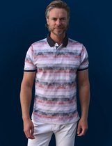 GCM poloshirt 24263 brick/wit streep KM - L