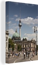 Canvas Schilderij Weergave van de stad Berlijn, Duitsland - 20x30 cm - Wanddecoratie