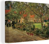 Canvas Schilderij Ziekenhuis tuin in Edam - schilderij van Max Liebermann - 80x60 cm - Wanddecoratie