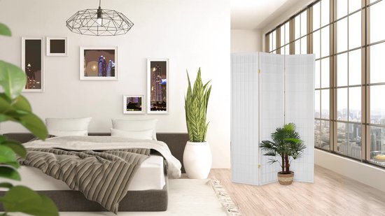 Relaxdays Kamerscherm - 3-delig - Paravent - 170 Cm   Gevlochten   Opvouwbaar   Grijs 701917231