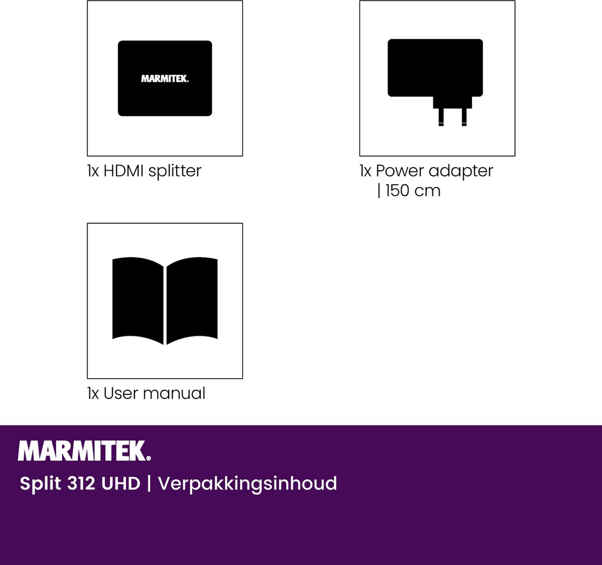 Marmitek HDMI Splitter 4K - Split 312 UHD - HDMI Splitter 1 in 2 uit - HDMI  Splitter 2... | bol.com
