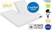 King - Stone - Split - Topper - Matras - Coolgel - Visco - Nasa - Splittopper - Tencel - Bamboe - 200 x 210cm Dikte 12cm