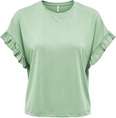 Only T-shirt Onlfree Life S/s Frill Top Jrs 15252456 Harbor Gray Dames Maat - S