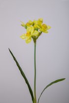Kunstbloem - Daffodil - narcis - topkwaliteit decoratie - 2 stuks - zijden bloem - Geel - 44 cm hoog