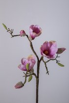 Kunstbloem - Magnolia - topkwaliteit decoratie - 2 stuks - zijden bloem - Paars - 59 cm hoog