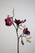 Kunstbloem - Magnolia - topkwaliteit decoratie - 2 stuks - zijden bloem - Rood - 59 cm hoog