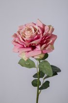 Kunstbloem - Engelse roos - topkwaliteit decoratie - 2 stuks - zijden bloem - Fuchsia - Cerise - 60 cm hoog