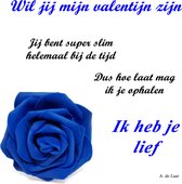 Valentijn DUO Pack blauw 2x tegel met spreuk | liefde | Valentijn | 2 x Spreuktegel |  Nee/Ja en Ophalen tegel| Tegeltje tegeltje aan de wand