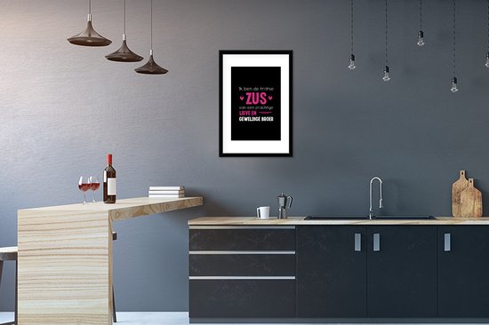 Affiche avec cadre Soeur - Grand frère - Cadeau frère - 40x60 cm