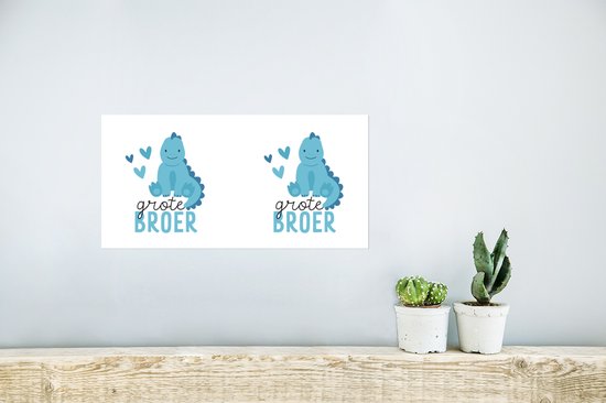 Affiche Frère - Grand frère - Dino - Cadeau frère - 40x20 cm