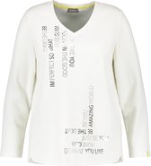 SAMOON Dames Longsleeve met tekst en siersteentjes