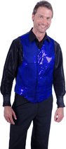 Carnival Costume Gilet Feest Gilet Glitter Blue - One Size