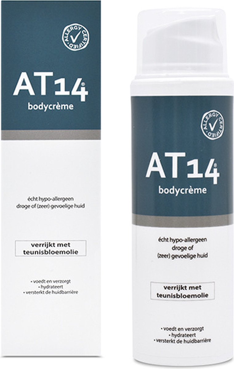 AT14® Bodycréme - Hypoallergene creme voor eczeem - contactallergie - droge huid