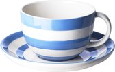 Cornishware CornishBlue Breakfast cup & saucer - kop & schotel -  blauw wit - gestreept