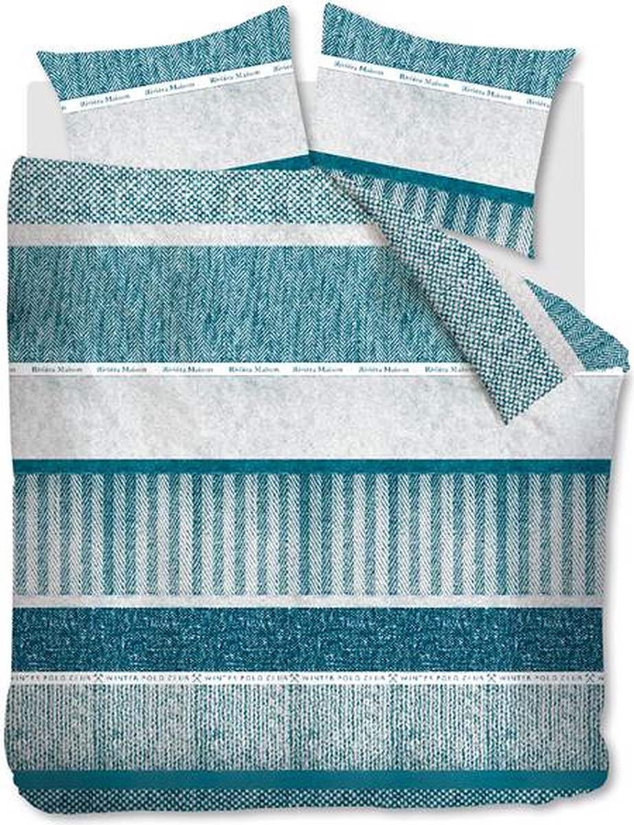 RiviÃ¨ra Maison Happy Winter - Flanel - Dekbedovertrek - Lits-jumeaux - 240x200/220 cm - Blauw