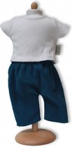 Mamamemo Blauwe Broek met Wit Shirt 33 - 37 cm
