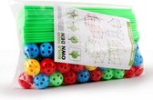 Nixnix - Fort Bouwset XL 50 stokken en 24 ballen - Building kit - 50stick 24balls - Speelgoed - Hut - Speelhuis - Kasteel - Bouwen - Ontwerpen - Educatief - Creatief