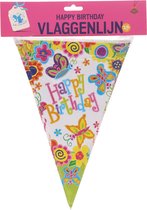 Vlinder vlaggenlijn | Happy birthday | 2,5 meter | Kinderfeestje | Verjaardag | Slinger | Versiering