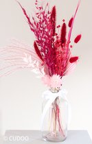 Mini Boeket | Droogbloemen | 40cm | Red/Fuchsia | Brievenbus bloemen | Flowermail | cadeau | vrouw | Cudoo Flowers| cudoo.nl