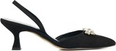 Lina Locchi  Dames Pumps / Damesschoenen - Leer   - Kitten heel  hoogte 6 cm - L1056 - Zwart - Maat 40