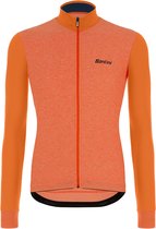 Santini Fietsshirt Lange Mouwen Heren Oranje - Colore Puro LS Thermal Jersey Orange Fluo - XXL