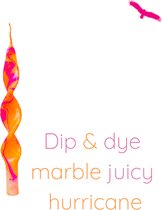 Pink Stories kaars Dip & Dye Marble juicy Hurricane (set 2 stuks)