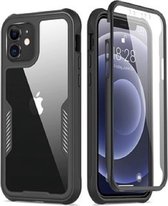 Hoogwaardige Schokbestendig Colour Armor 360 Graden Transparant/zwart hoesje - Geschikt voor iPhone X/10 iPhone XS - 360 graden voor en achter bescherming case - Stevig en Volledig beschermin