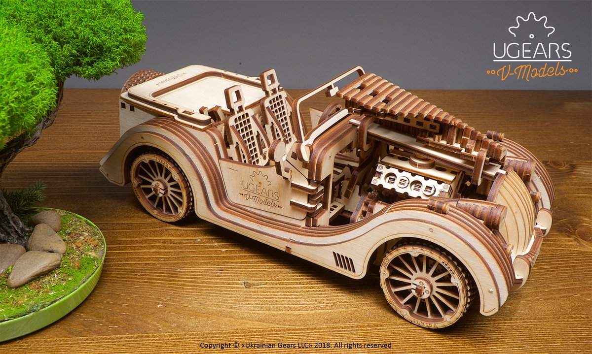 UGEARS Houten 3D Model - Roadster VM-01 — afbeelding 21