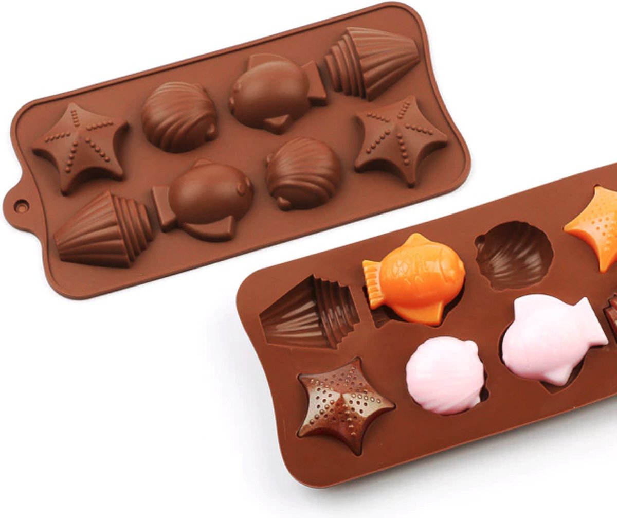 Chocoladevorm - Chocolademal - Chocolatier - Siliconen mal - Zeevruchten