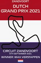 Winnaar Dutch GP 2021 Max Verstappen - Circuit Zandvoort - metalen posters/wandbord (20-30 cm)-Formule 1 - Verstappen - Redbull - Red bull racing - F1 - Mancave - F1 2021