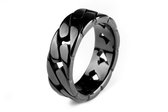 Di Lusso - Ring Lewis - Stainless Steel - Zwart - Heren - 20.00 mm