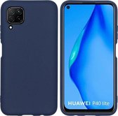 Siliconen Backcover Hoesje Huawei P40 Lite Blauw - Telefoonhoesje - Smartphonehoesje - Zonder Screen Protector