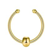 Fake Neus Piercing -Klein-1 cm-Ring-Goudkleurig -Bol-Charme Bijoux