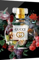 ter Halle® Glasschilderij 60 x 80 cm | Gucci parfum met bloem