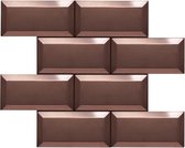 10 x Zelfklevende Metro Tegel Brons - (30.5 - 30.5 - 1 cm) - zelfklevende wandpanelen - steenstrips - achterwand - spatwand - aluminium metaal