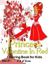 Valentine Princess In Red Coloring Book