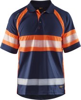 Blaklader UV-Poloshirt High Vis Klasse 1 3338-1051 - Marineblauw/Oranje - XXL
