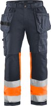 Blaklader High Vis werkbroek met stretch 1558-1811 - Medium Grijs/ High Vis Oranje - C56