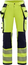 Blaklader Dames High Vis 4-weg stretch werkbroek 7197-1642 - High Vis Geel/Marineblauw - C44