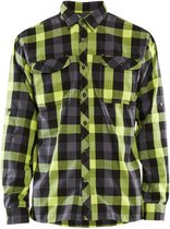 Blaklader Overhemd flanel 3299-1153 - Zwart/High Vis Geel - XL