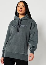 Superdry Dames Trui Garment-dye Code Logo hoodie met oversized pasvorm